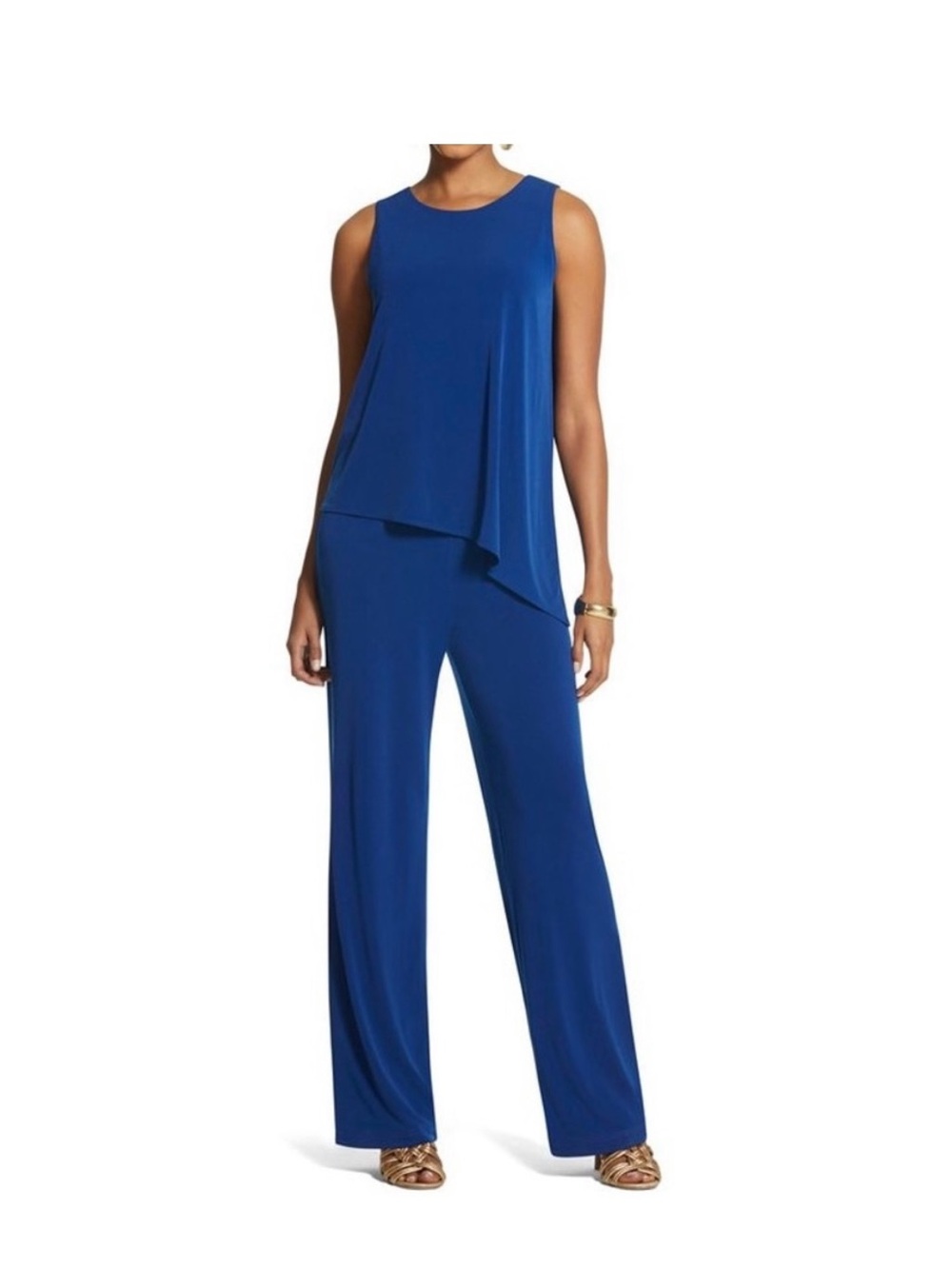 Chico's Royal Blue Sleeveless Jumpsuit